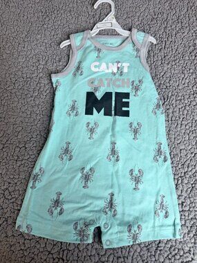 NWT Bloomin' Baby Boys Romper Can't Catch Me Lobster Print Shortall